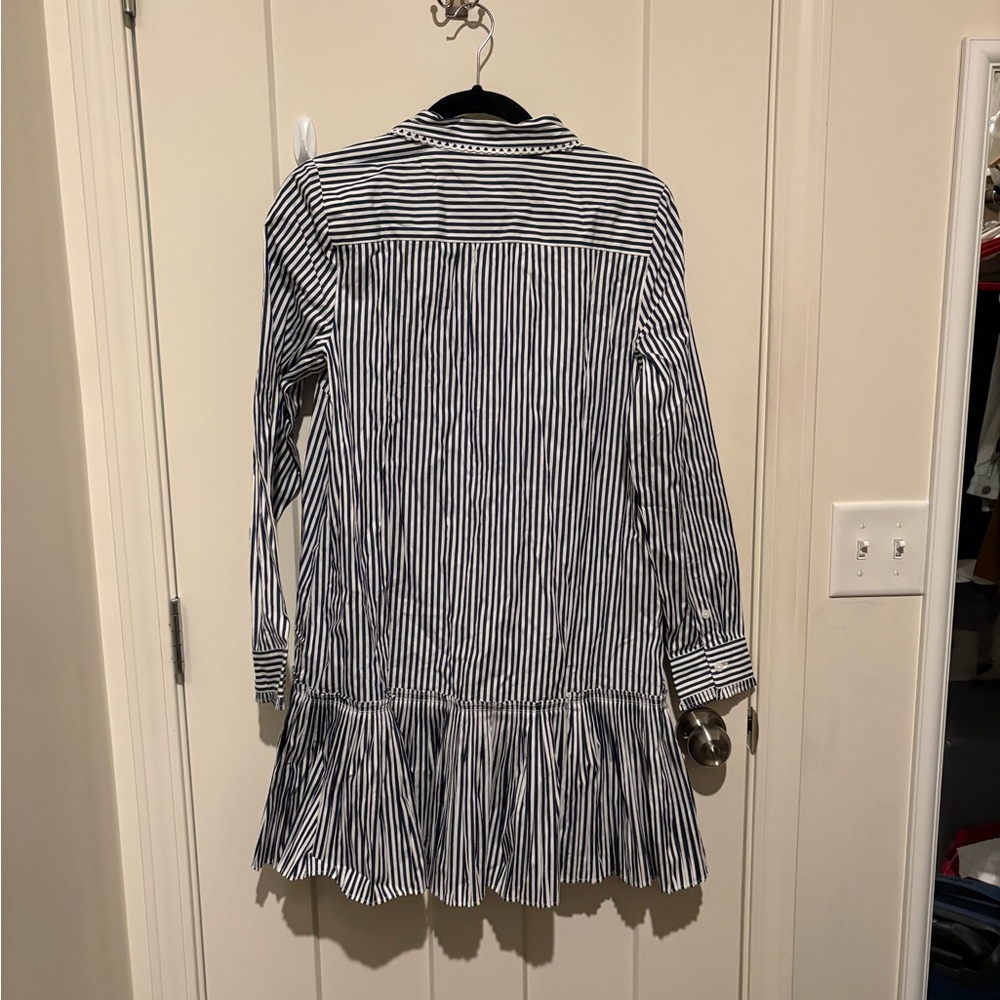 J. Crew Amelia long-sleeve shirt-dress in striped cotton poplin Small NWT - Picture 7 of 7